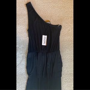 NWT Rachel Pally One Shoulder SASKIA Dress Black Jersey Size XS